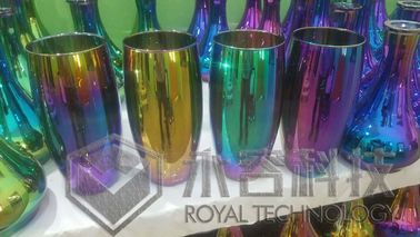 Rivestimenti decorativi dell'arcobaleno di vetro di Shisha, metallizzazione sotto vuoto della cristalleria PVD, colori dell'arcobaleno del portacenere di vetro